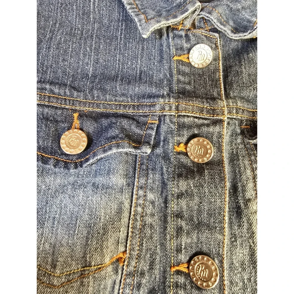 Vintage Y2K‎ Rocawear Denim Jean Jacket Patches Cropped Stretch 90s Womens 3X
